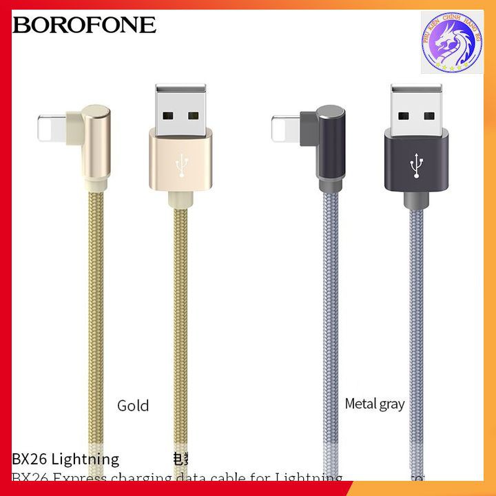 Cáp Sạc Chữ L Cổng Micro-USB / Lightning / Type-C Borofone BX26 Max 2.4A Dành Cho Game Thủ - Bảo Hành 12 Tháng