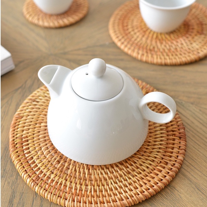 Lót ly đa năng BAMBOOO ECO mây tre đan rattan coasters thân thiện môi trường