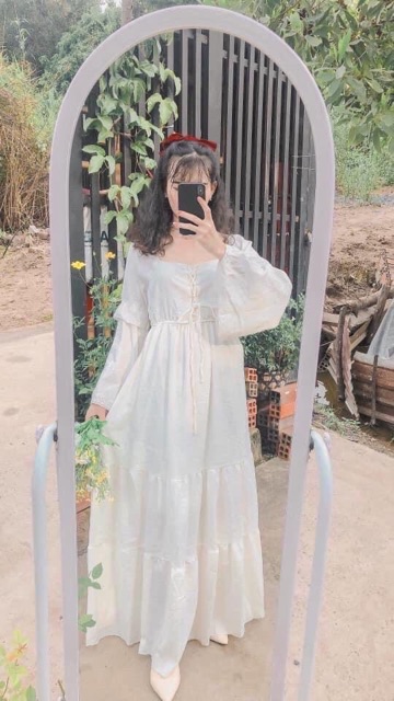 [FREESHIP] Đầm Maxi Trắng Vintage có ảnh thật | BigBuy360 - bigbuy360.vn