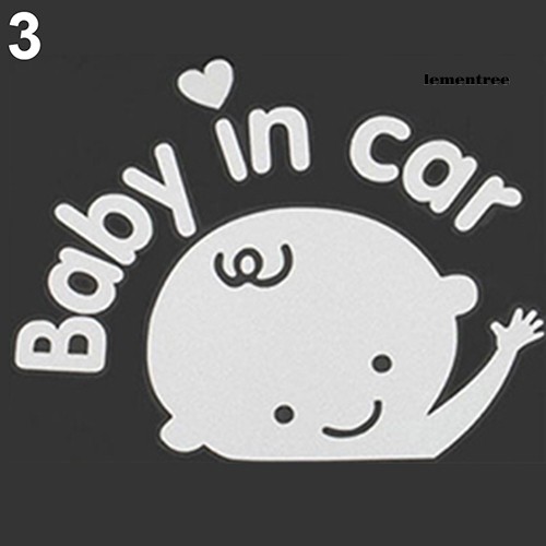 Miếng Dán Cửa Sổ Xe Hơi In Chữ Baby In Car Dễ Thương Vui Nhộn