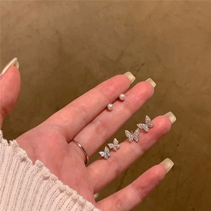 Bông Tai Mạ Bạc 925 Hình Bướm Thời Trang 2023 Y2K dreamdiary