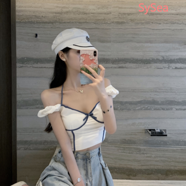 Áo Croptop Ngắn Tay Hở Vai Thời Trang Mùa Hè Quyến Rũ Cho Nữ