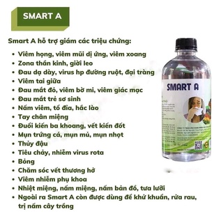 Dung dịch sát khuẩn Smart A Anolyte (Nước A) khử khuẩn tay, bề mặt an toàn từ thiên nhiên không kích ứng 500ml