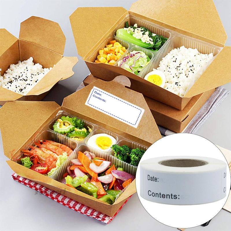 1 [Fenteer1] 500 Miếng Dán Bảo Quản Thực Phẩm Trong Tủ Lạnh Nhà Hàng