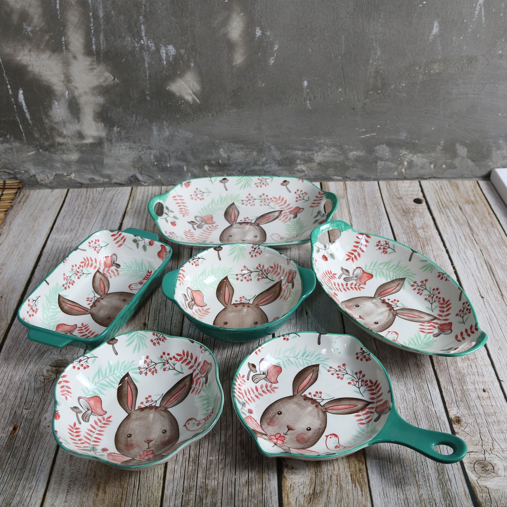 Bát Ăn Cơm Bộ Bát Đĩa Decor Chén Dĩa Dễ Thương Cute Cao Cấp S19