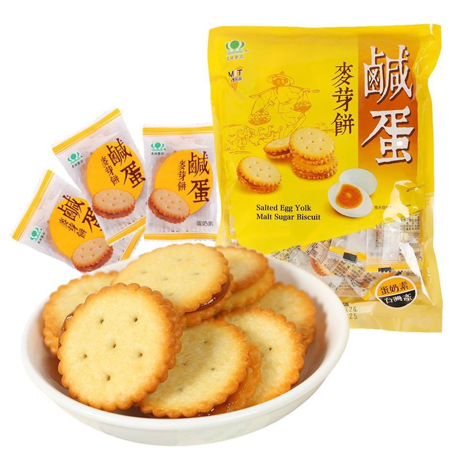 Bánh Quy Trứng Muối Đài Loan Salted Egg Yolk Malt Sugar Biscuit (Gói 500g)