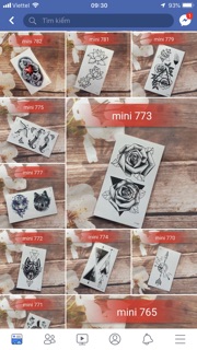 Combo hình xăm dán 5 củ
