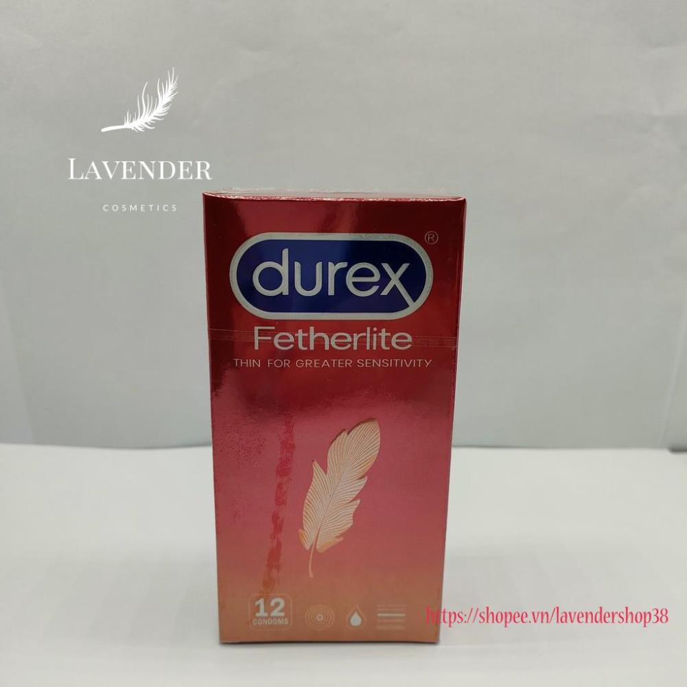 Bao cao su durex fetherlite siêu mỏng tăng cường khả năng cương cứng mang lại nhiều khoái cảm hộp 12c