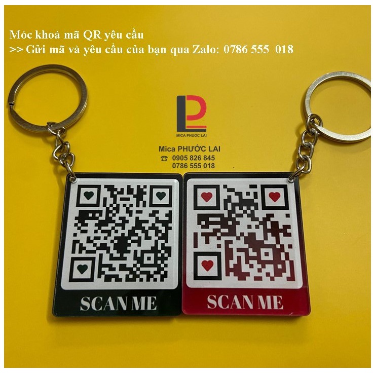 Móc khoá mã QR theo yêu cầu