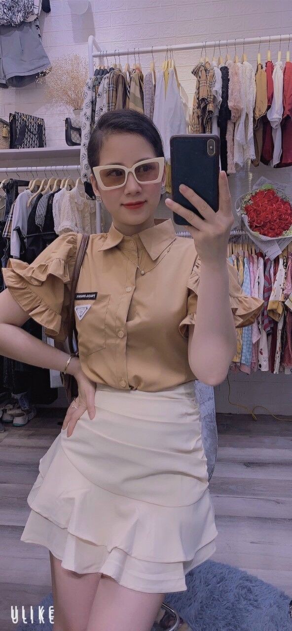 Chân váy bèo nhún quảng châu riềm đuôi cá lệch | BigBuy360 - bigbuy360.vn