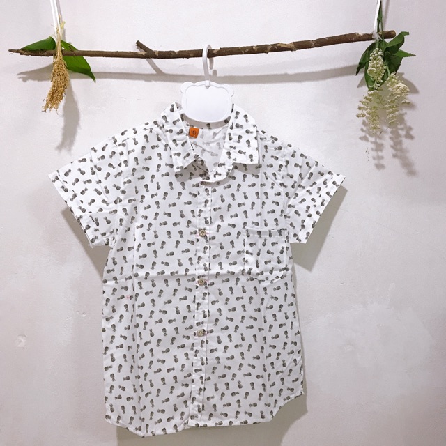 Sơ mi họa tiết Summer cho bé trai sz 1-6y