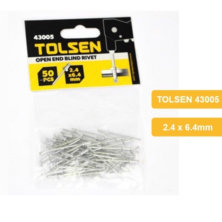 Bộ 50 Đinh Rive Tolsen 43005/ 43006/ 43007/ 43008/ 43009/ 43010/ 43011/ 43012 - Phân Phối Chính Hãng
