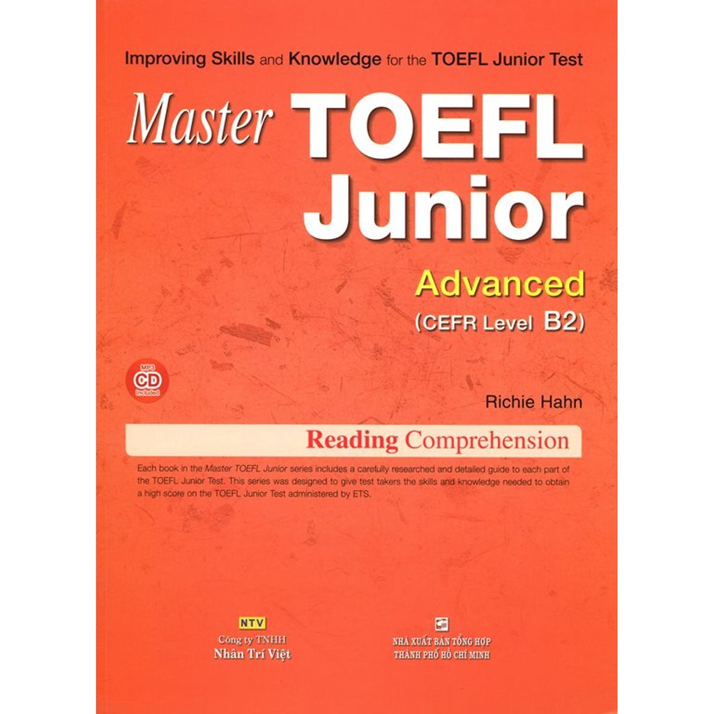 Sách - Master TOEFL Junior - Reading Advanced Level B2 (Kèm CD)