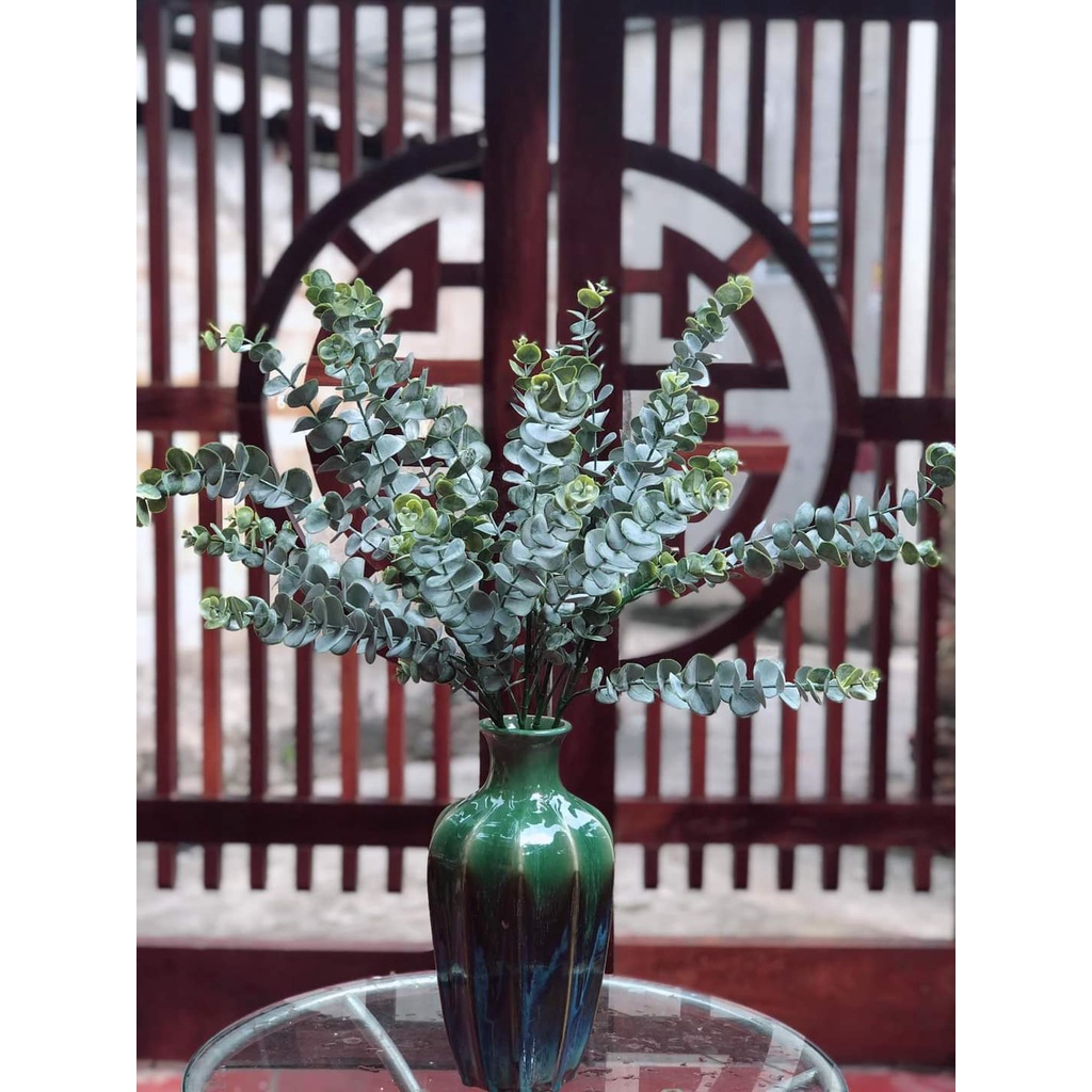 Hoa giả - Cành khuynh điệp vàng - Rẻ quạt - Lá táo mốc giả cắm đào đông decor trang trí ngày Tết
