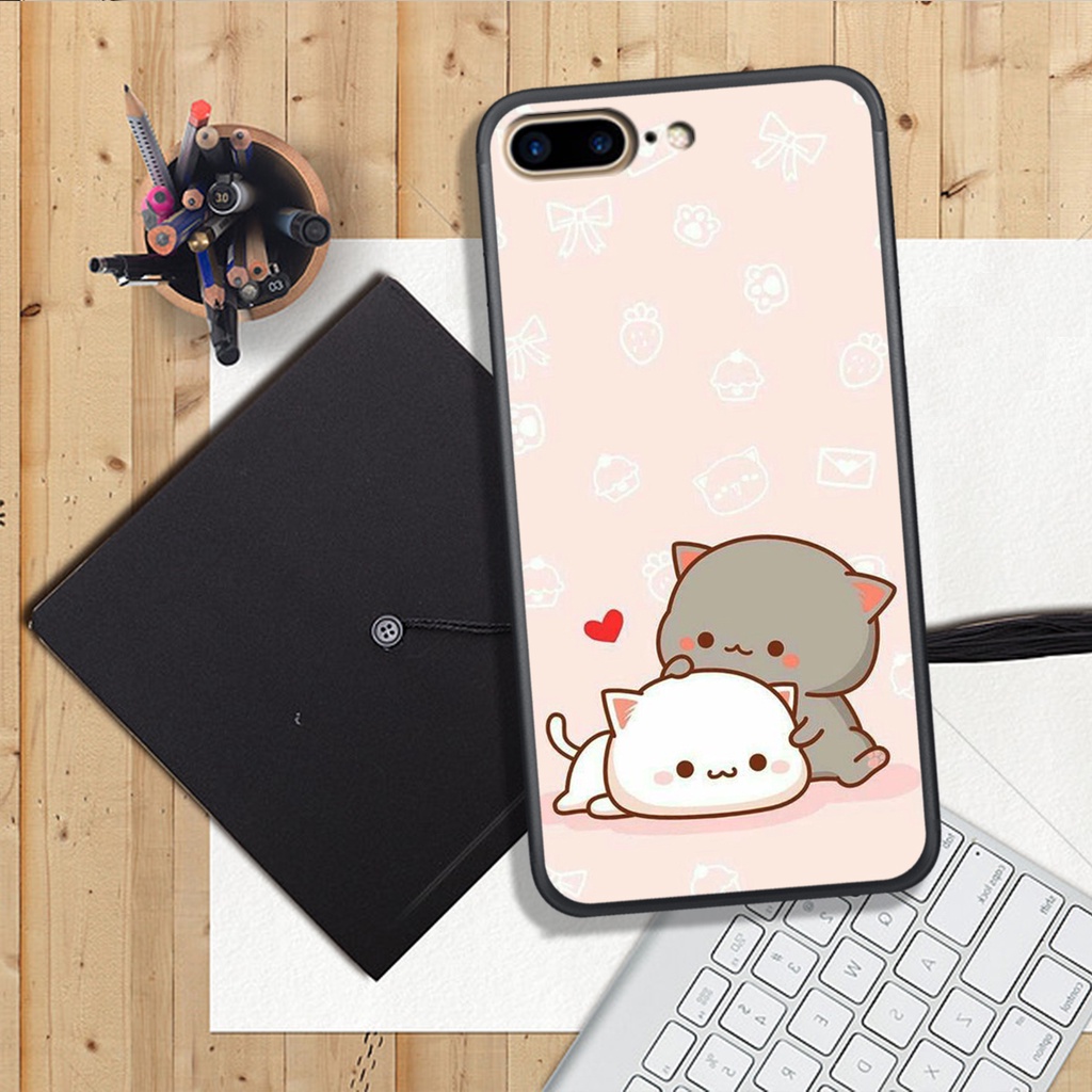 ỐP LƯNG IPHONE 6 PLUS/7 PLUS/8 PLUS,  IN HÌNH GẤU MOCHI SIÊU ĐÁNG YÊU, NỀN CỰC ĐẸP.