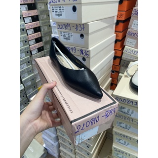 Giày búp bê beeshoes nữ mũi nhọn - giày búp bê bệt sẵn màu đen - kem 220890