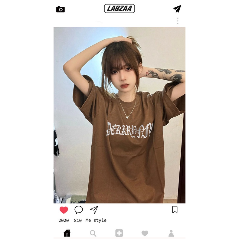 Áo thun tay ngắn 100% vải cotton phong cách đầu lâu thời trang retro Hong Kong cho nam nữ