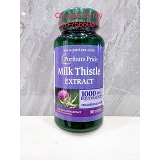 Date T8/2023_ Viên uống bổ gan Milk Thistle 4:1 Extract 1000 mg (Silymarin) Puritan's Pride 90 viên của Mỹ