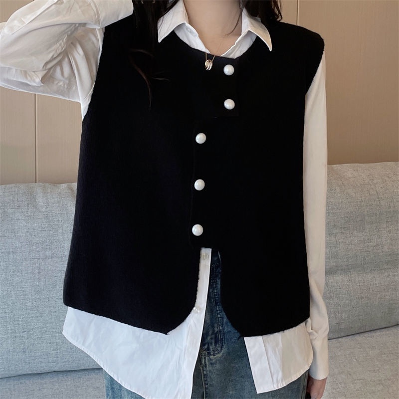 Áo Len Không Tay Dáng Rộng Thiết Kế Mới Thời Trang Theo Phong Cách Hàn Quốc Cho Nữ