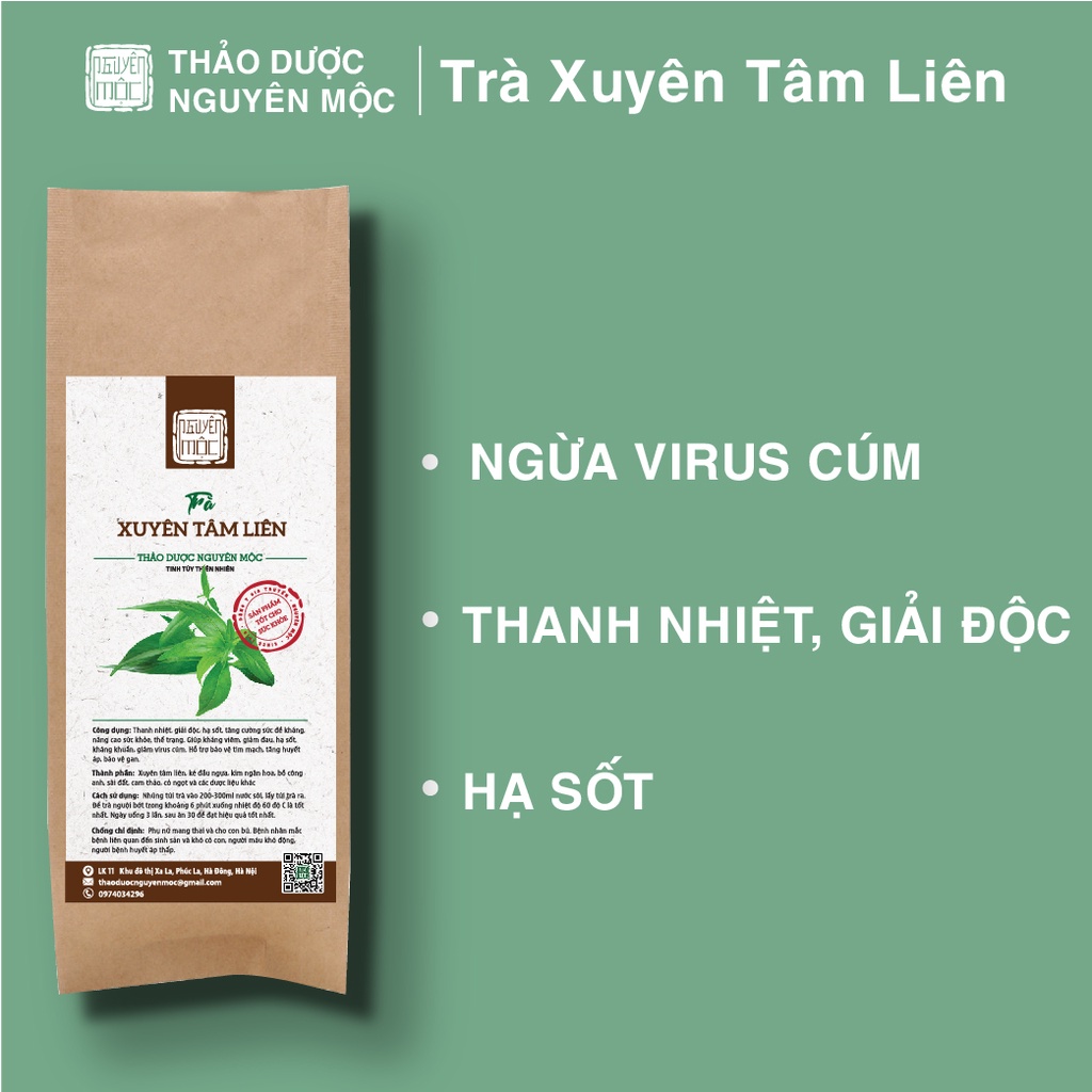 Trà xuyên tâm liên tăng sức đề kháng đường hô hấp giảm cảm cúm giảm ho viêm họng tăng cường hệ miễn dịch