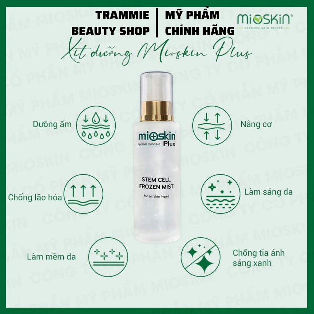 Mioskin Plus, Xịt Dưỡng Tế Bào Gốc 6in1 100ml, Dưỡng Da Mềm Mịn, Skincare Chuẩn Hàn