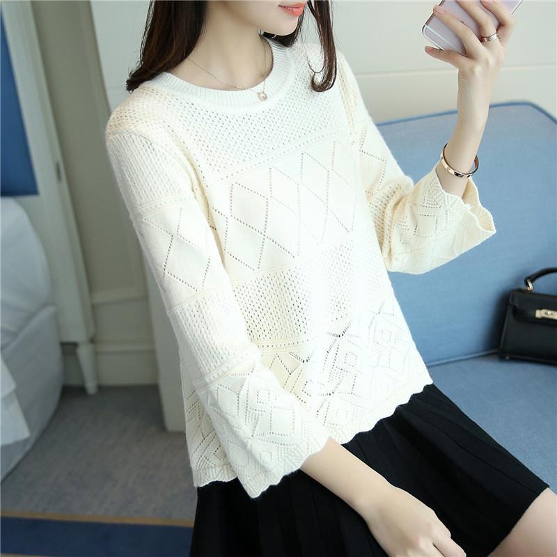 Áo Sweater Dệt Kim Dáng Rộng Phong Cách Hàn Quốc Thời Trang Mùa Thu
