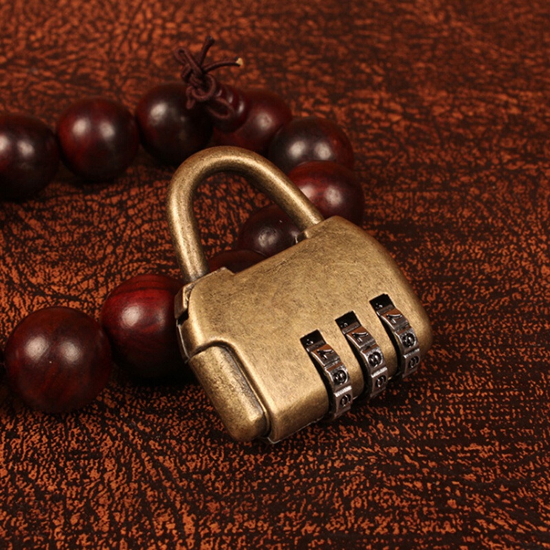 Alloy Password Locks Vintage Antique Old Style Jewelry Chest Box Code Password Lock Padlock Small