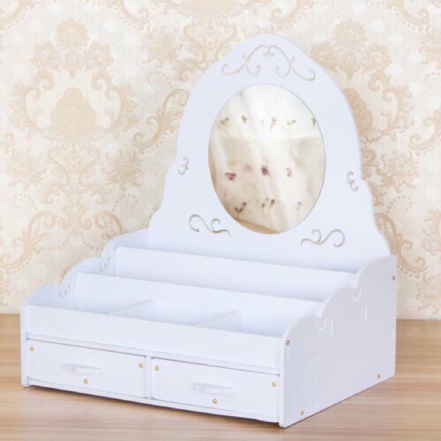 Kể mĩ phẩm để bàn trang điểm kèm gương