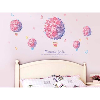 decal dán tường chậu tú cầu