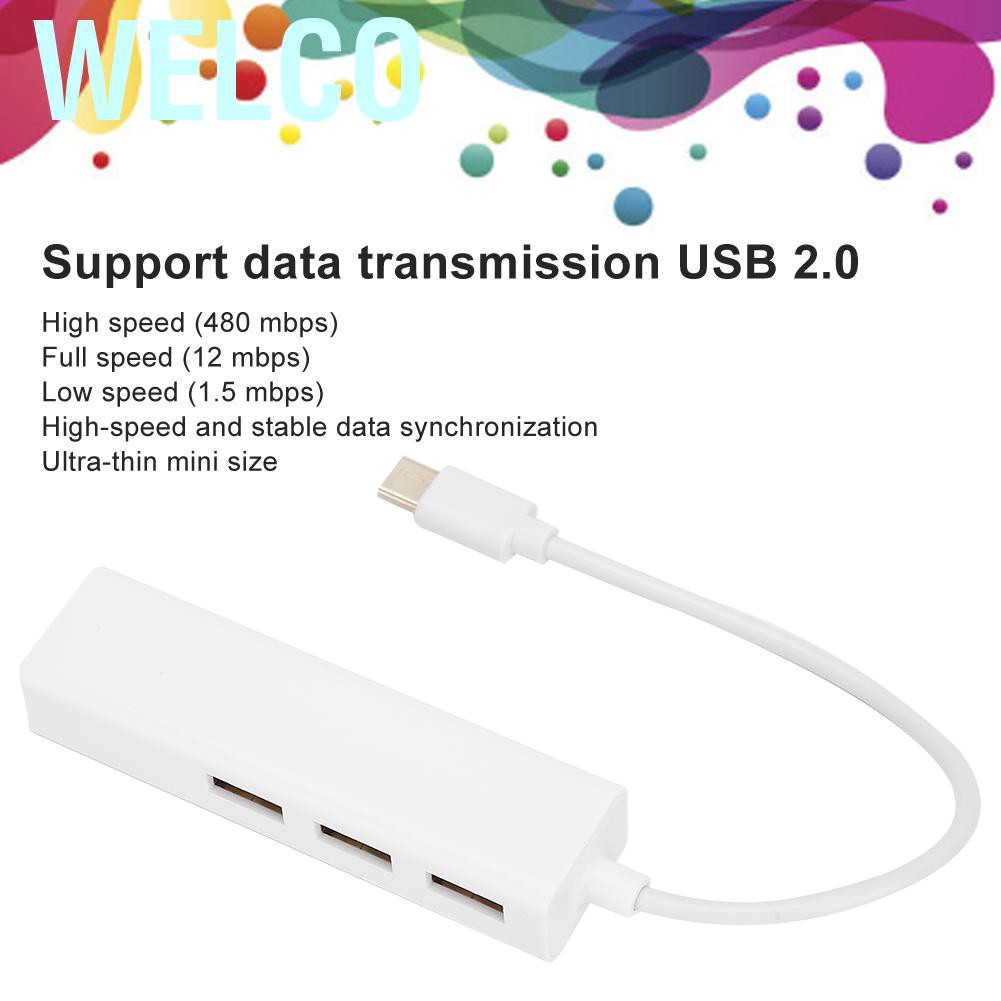 Usb Hub Rj45 Lan 3 Cổng Usb 3.1 10 / 100mbps Cho Windows 98se / 2000 / Me / Xp / Vista / Win7 / Win8 / 8.1 / 10 Android