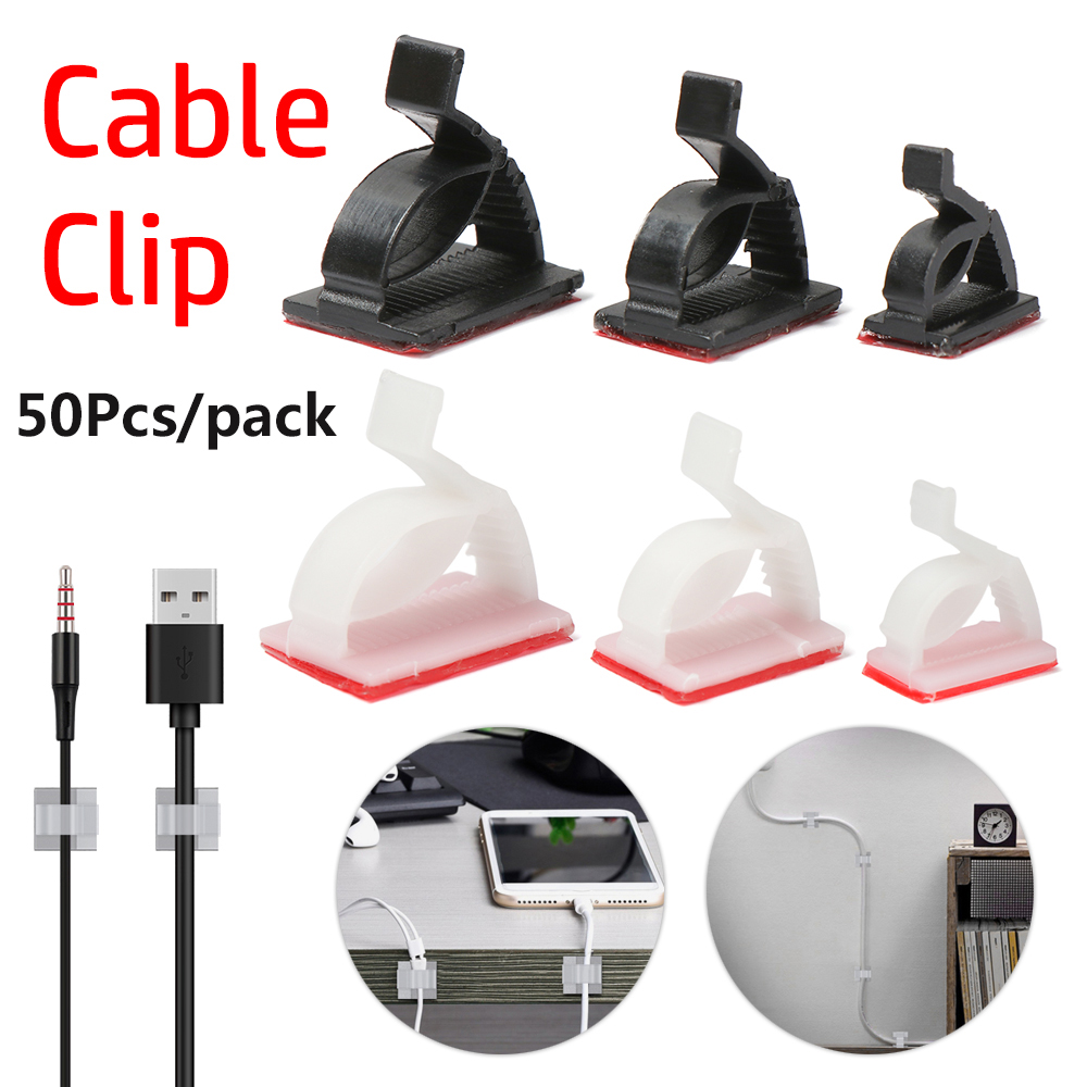 Bộ 50 kẹp nhựa giữ dây cáp chất lượng cao nhiều màu sắc