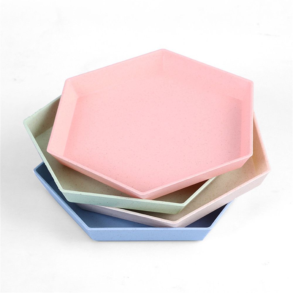 Đĩa Đựng Thức Ăn Hình Lục Giác Đa Năng Bằng Lúa Mạch