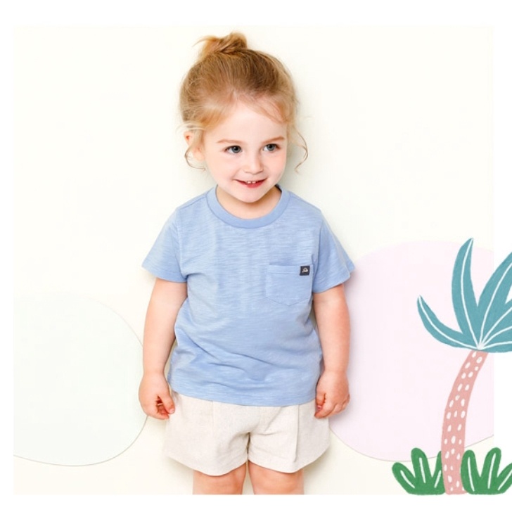 Áo cotton xước túi ngực bé trai bé gái MM. HA3039