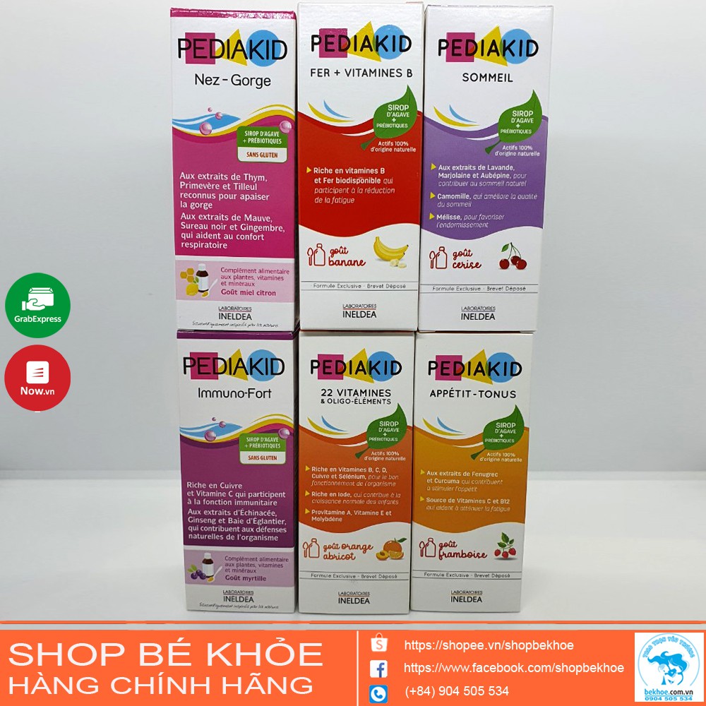 Pediakid - 22 vitamin / Appetit tonus / Sommeil / Sắt Fe + Vitamin B / Immuno Fort