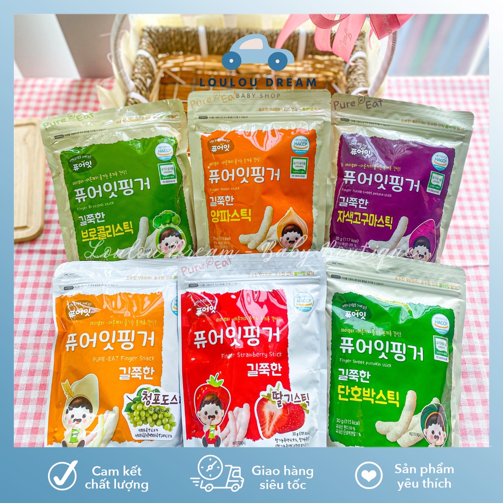 Bánh gạo Naebro hữu cơ Pure Eat dạng que cho bé ăn dặm từ 6 tháng 30g [BAY AIR]
