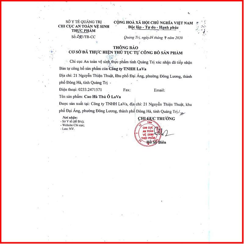 Cao Hà Thủ Ô Lava nguyên chất 50ml