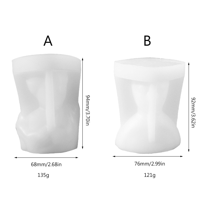 Khuôn Làm Nến / Xà Phòng Hình Mặt Người 3D Bằng Silicone