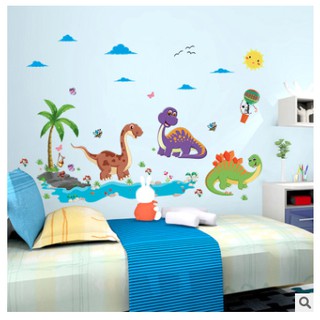 Decal dán tường hình khủng long kute cho bé