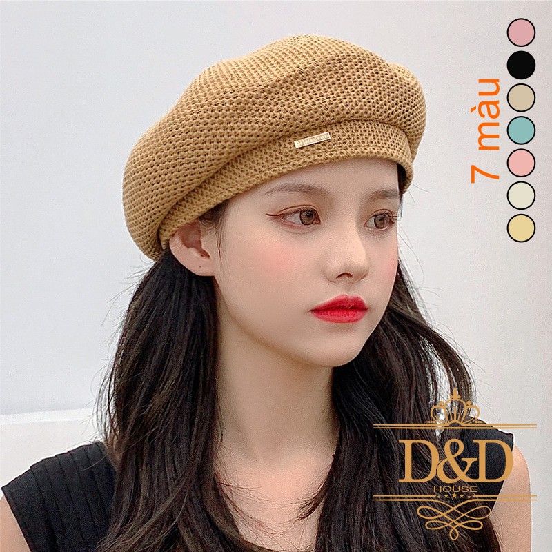 Mũ nón nồi, beret nữ vải lanh nhiều màu