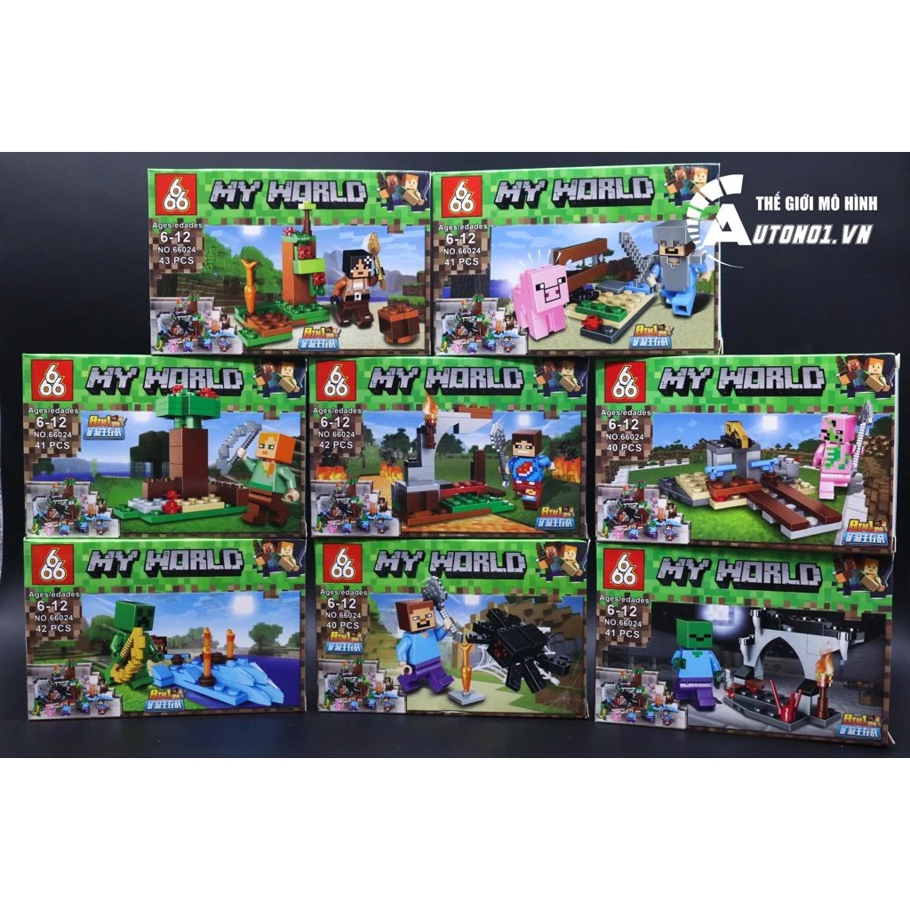 ĐỒ CHƠI LẮP GHÉP NON LEGO MY WORLD MINECRAFT BỘ 8 MẪU 6985