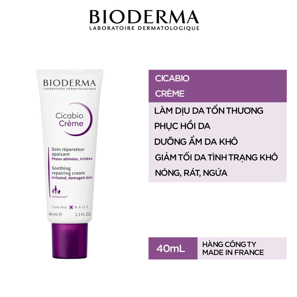 Kem dưỡng phục hồi da tổn thương Bio Cicabio Crème - 40m