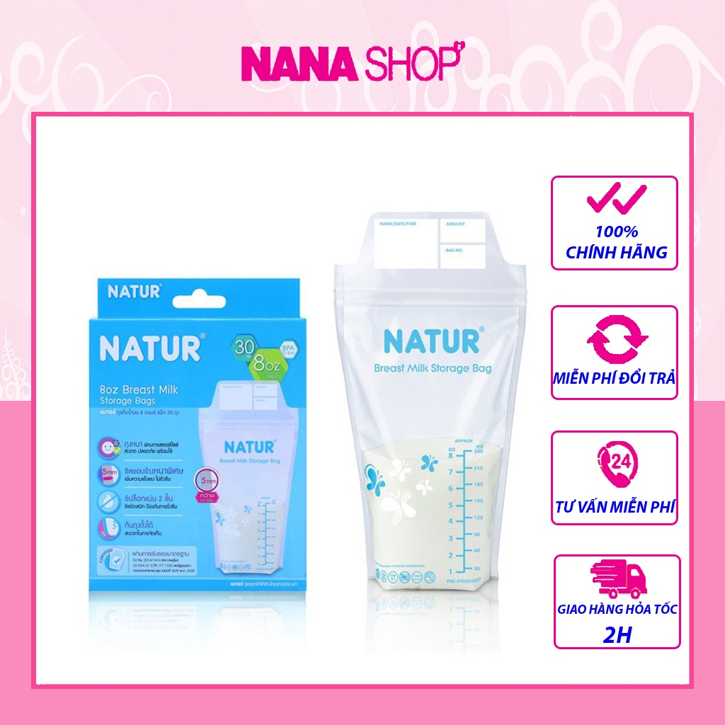 Túi trữ sữa Natur loại 30 và 50 miếng nhập khẩu Thái Lan. thumbnail