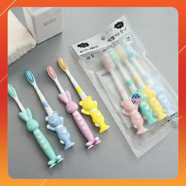 Set 4 Bàn Chải Đánh Răng Xuất Nhật Siêu Mềm Cho Bé sỉ