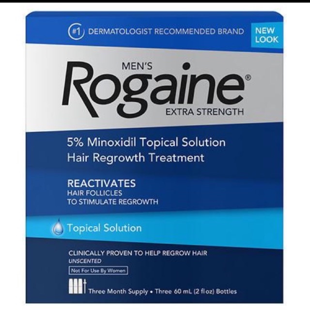 Gel mọc tóc Nam Men’s Rogaine 5% Minoxidil Extra Strength hộp 3 chai