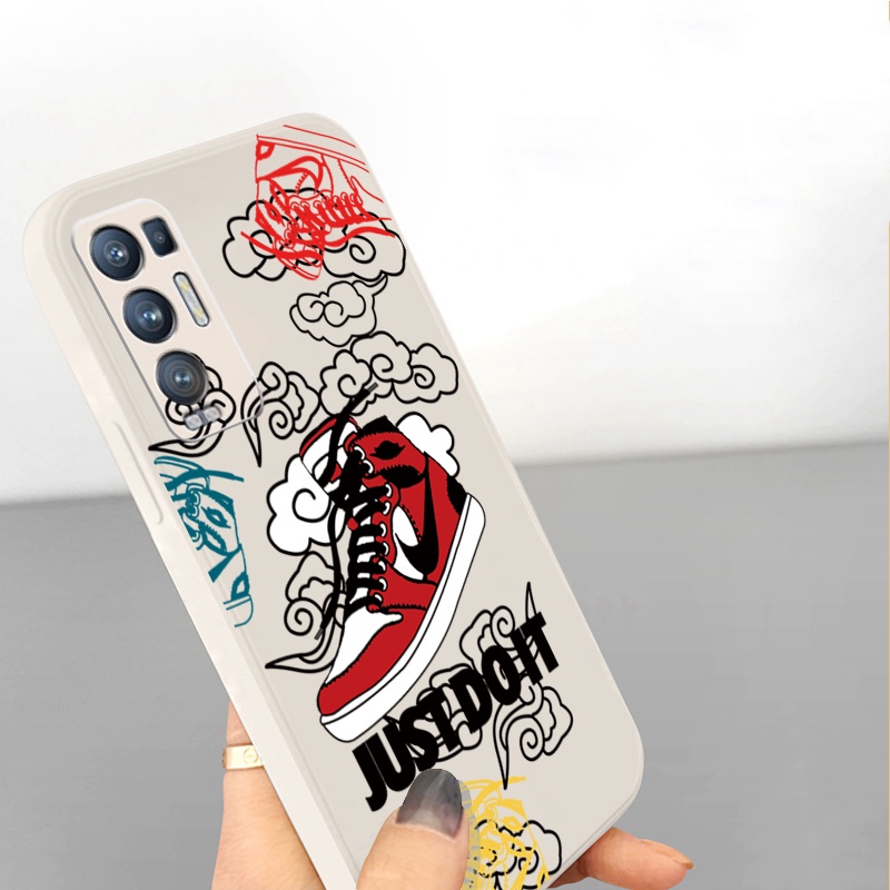 Ốp Điện Thoại Viền Vuông In Chữ Just Do it Cho OPPO A17 A17K Reno7 Reno8 4G Reno6 Z 5G Reno 5 Pro 4 3 Reno2 Z F A95 5G A76 A96 A57 A77