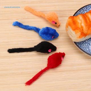 ✿UNI✿10pcs/lot Mini Colorful Cat Toys Plush False Mouse Toys for Cats Kitten