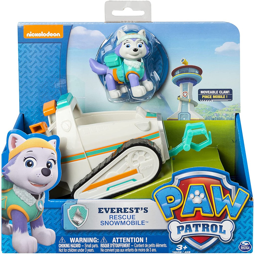 Paw Patrol Everest's Rescue Snowmobile, Vehicle and Figure Mô Hình Xe Tuần Tra Everest Trong Phim Pa