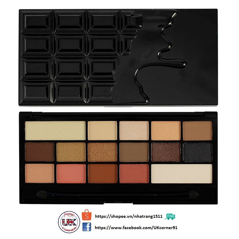 [Bill UK] Bảng màu mắt Makeup Revolution I Heart Chocolate Eyeshadow Palette Vice