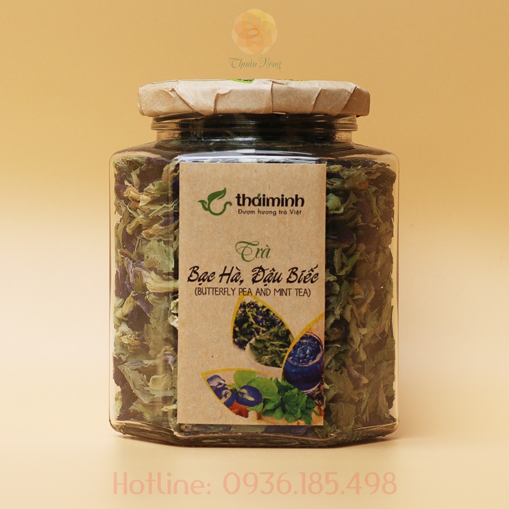 Trà hoa đậu biếc bạc hà - Butterfly pea and mint tea- 40g - Herbal Tea - Giúp tỉnh táo/ Thanh nhiệt
