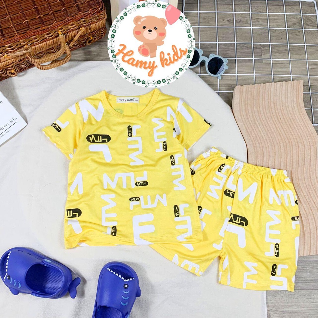 Đồ Bộ Minky Mom Chính Hãng Tay Ngắn Vải Thun Lạnh Cho Bé Trai Bé Gái Từ 0-5 Tuổi Dưới 20kg - Hamykids